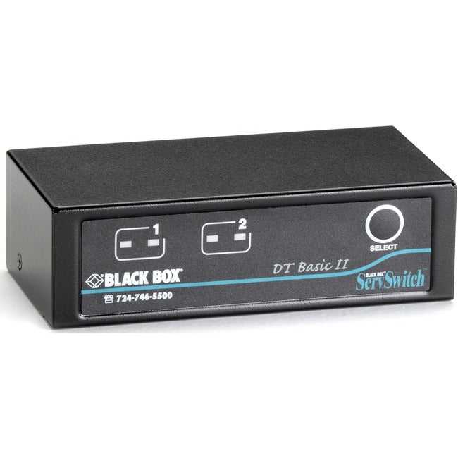 BLACK BOX, Desktop Kvm Switch - Vga, Usb Or Ps/2, 2-Port, Gsa, Taa
