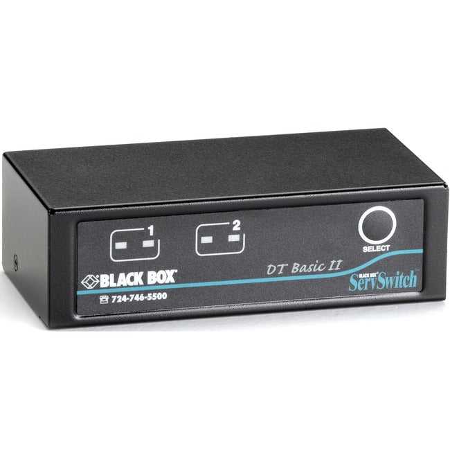 BLACK BOX, Desktop Kvm Switch - Vga, Usb Or Ps/2, Includes Cables, 2-Port, Gsa, Taa