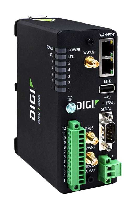 Digi, Digi Ix30-Pr - Priority, North America, Lte, Cat-7, Dual Ethernet, Rs-232/422/485, Gnss