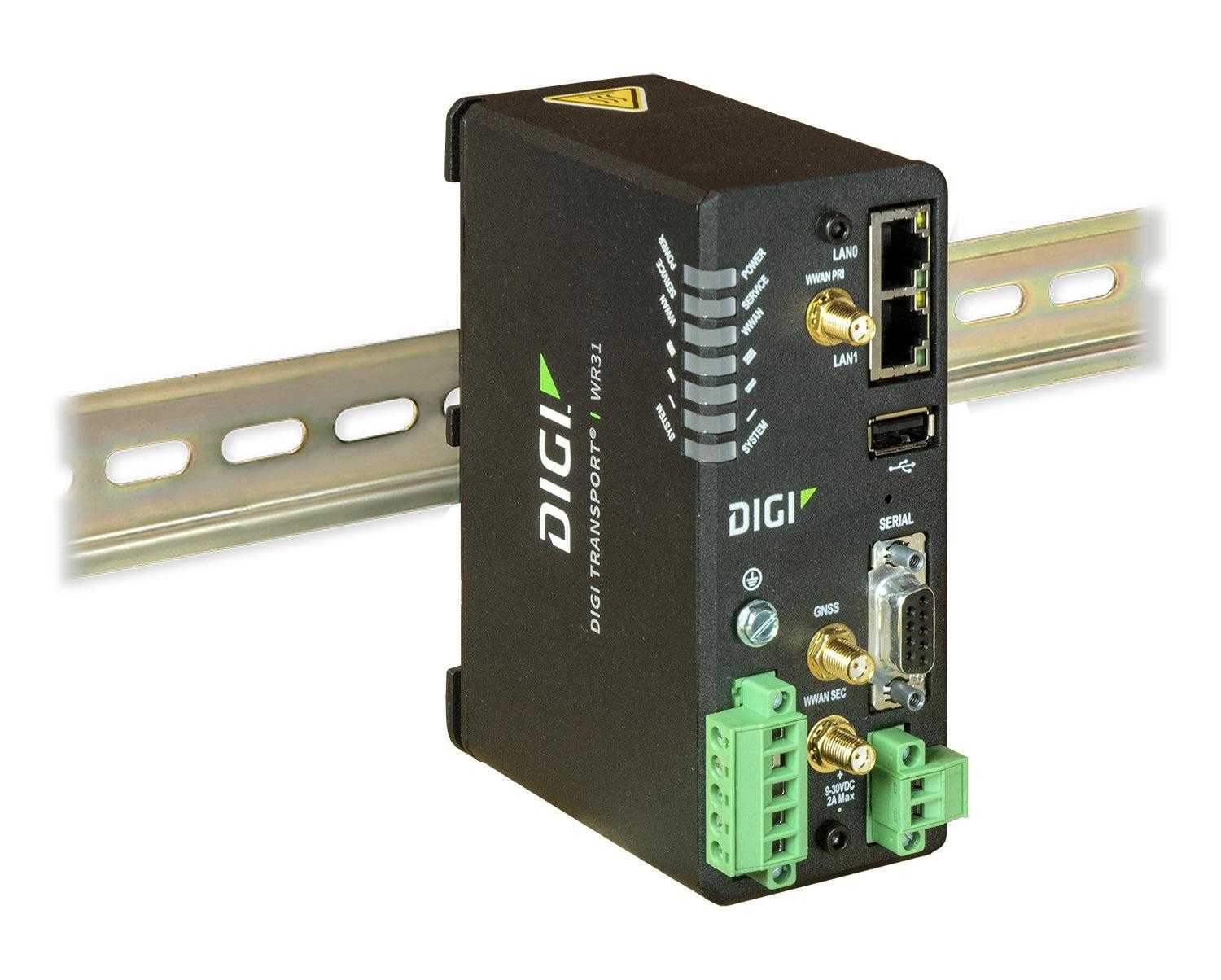 Digi, Digi Wr31-M82A-De1-Tb Wireless Router Fast Ethernet 3G 4G Black