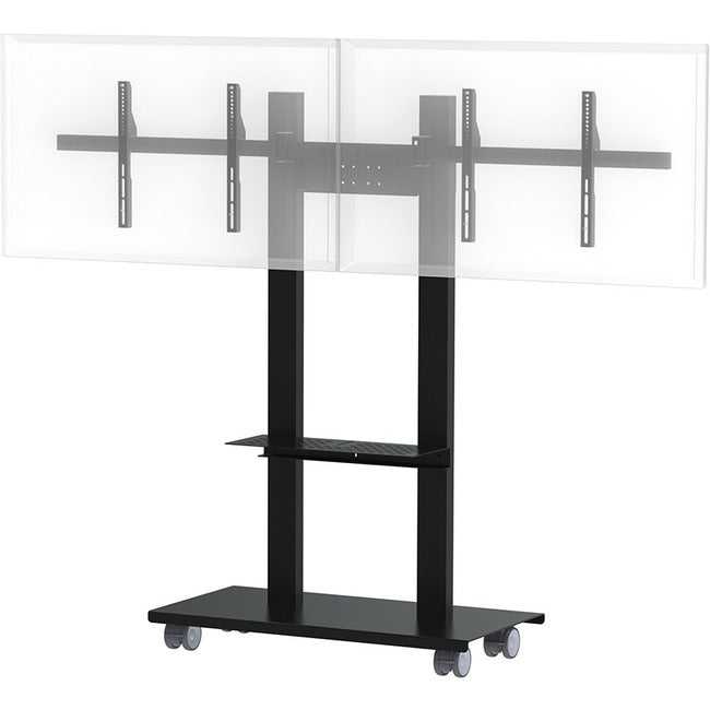 AUDIO VIDEO FURNITURE, Dual Mobile Stand Up To Dual70,Monitors 250 Total Max Black