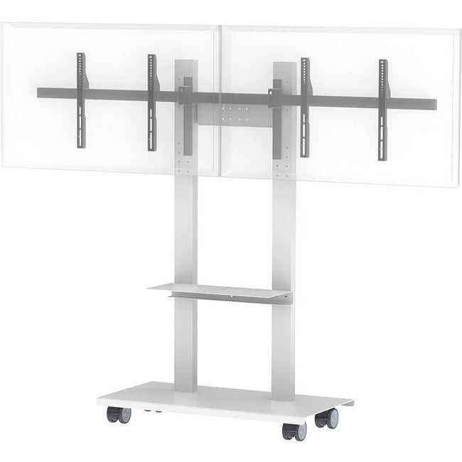 AUDIO VIDEO FURNITURE, Dual Mobile Stand Up To Dual70,Monitors 250 Total Max White