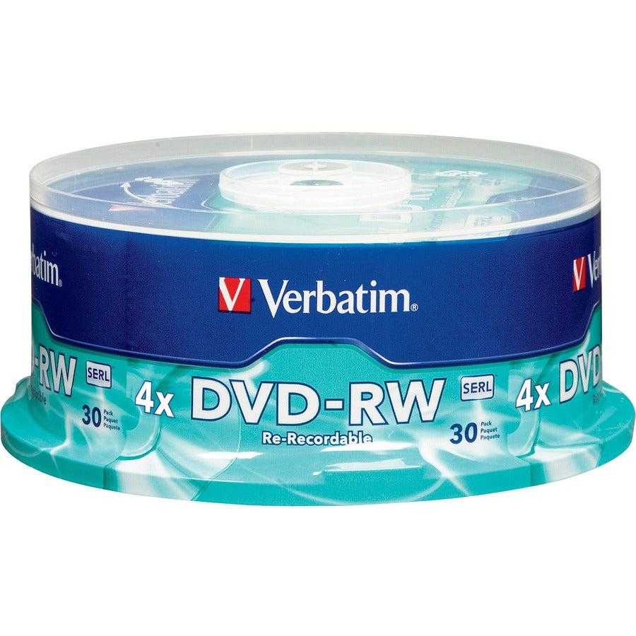 Verbatim America, LLC, Dvd-Rw 4.7Gb 4X With Branded Surface - 30Pk Spindle