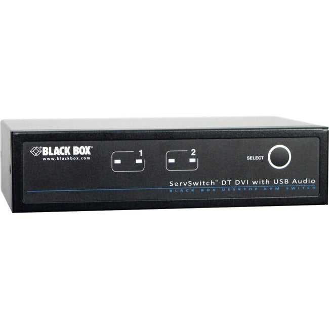 BLACK BOX, Dvi-D Single-Head Desktop Kvm Switch - Bidirectional Usb, Audio, 2-Port, Gsa, Ta