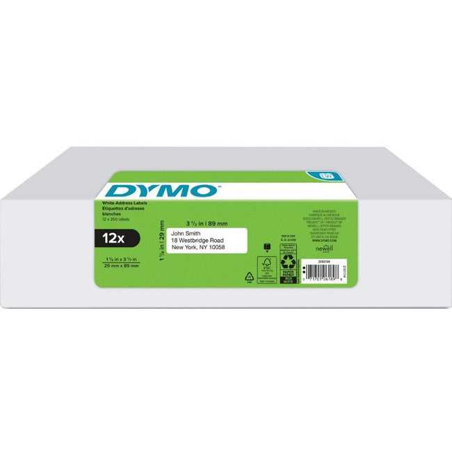 DYMO, Dy Lw 1-1/8In X 3-1/2In Wht Adr 350Ct 12Pk (30252)