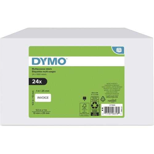 DYMO, Dy Lw 1/2X1In 2Up Mp Lbl 1000Ct 24Pk (30333)