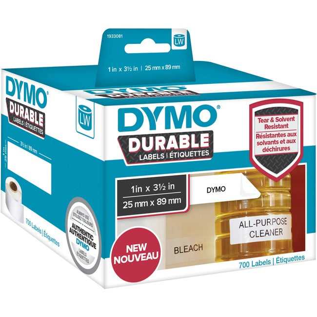 DYMO, Dymo Lw Durable 1In X 3-1 2In White Poly, 700 Labels