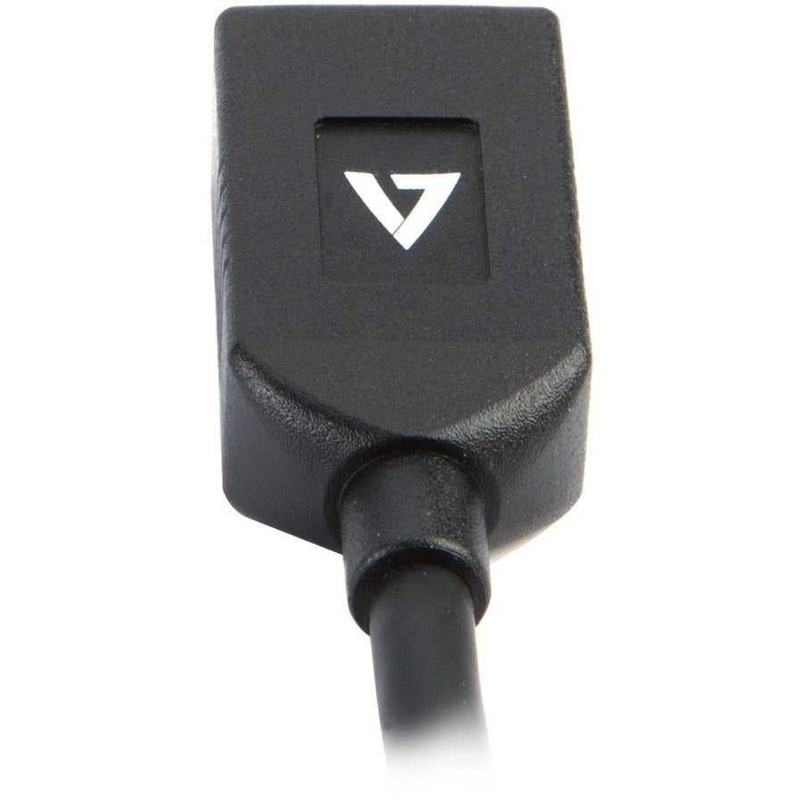 V7, V7 Black Usb Cable Usb 3.0 A Female To Usb-C Male 0.3M 1Ft