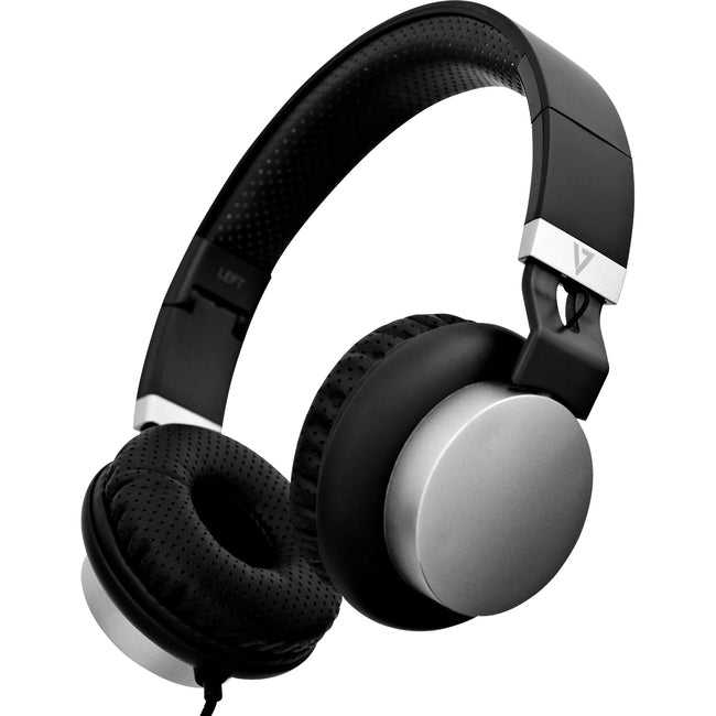 V7, V7 Lightweight On-Ear Headphones - Black/Silver