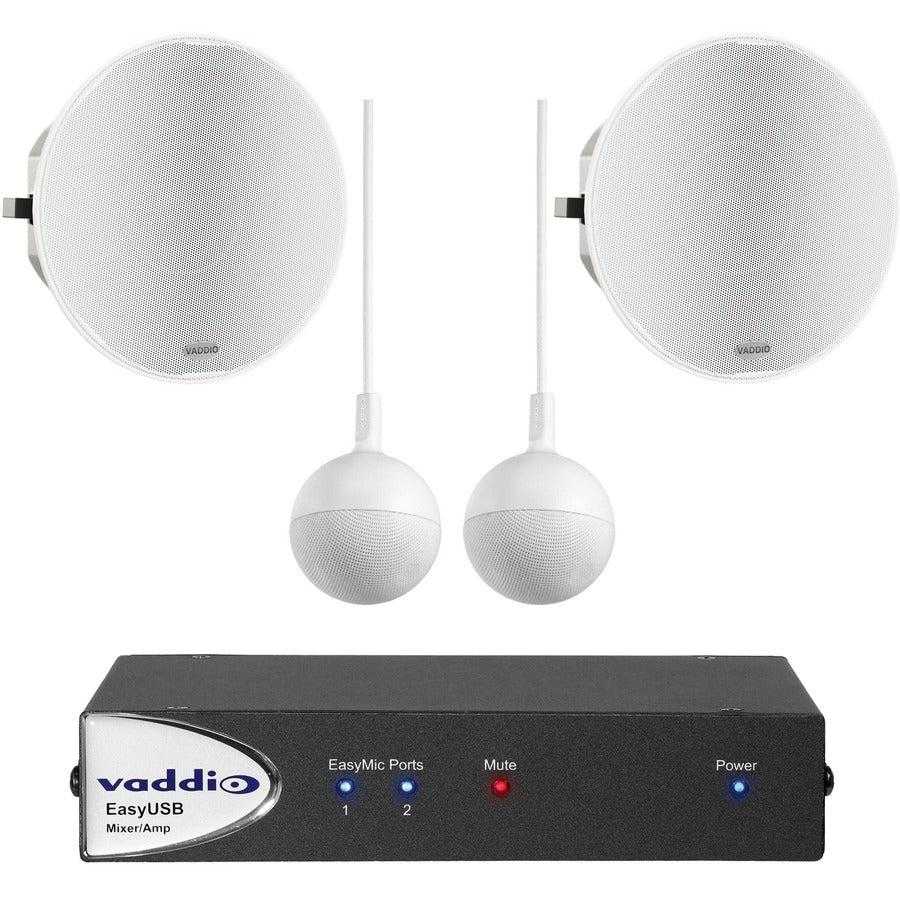 VADDIO, Vaddio EasyTALK USB Audio Kit - Includes 2 Speakers, 2 Microphones & Mixer