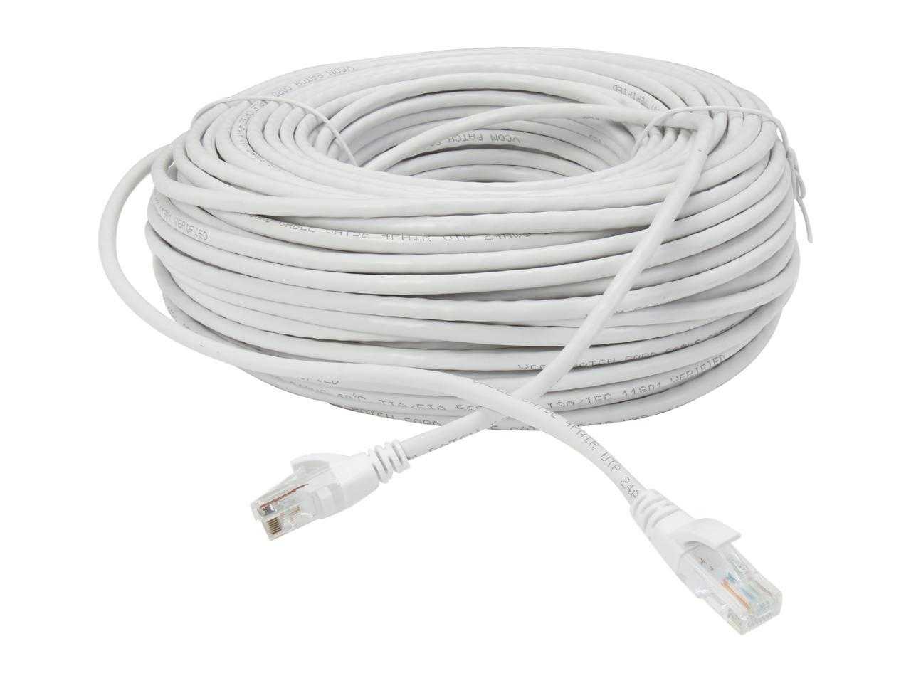 VCOM, Vcom Np511-200-White 200Ft Cat5E Utp Molded Patch Cable (White)