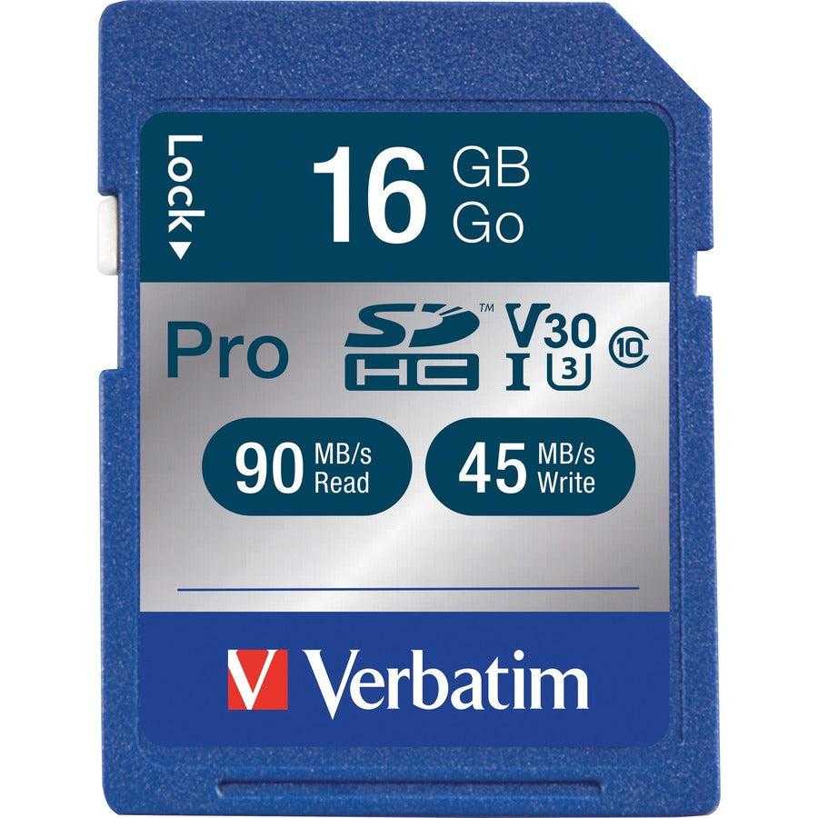 Verbatim America, LLC, Verbatim 16Gb Pro 600X Sdhc Memory Card, Uhs-1 U3 Class 10